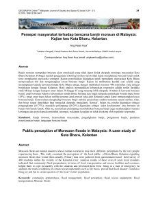 Persepsi masyarakat terhadap bencana banjir monsun di Malaysia