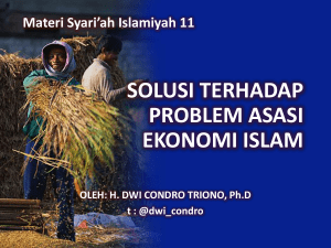 solusi terhadap problem asasi ekonomi islam