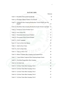 x DAFTAR TABEL Halaman Tabel 2.1. Klasifikasi Batuan Sedimen