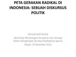 peta gerakan radikal di indonesia: sebuah diskursus politik