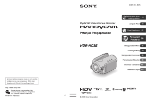 HDR-HC3E - Sony Asia Pacific