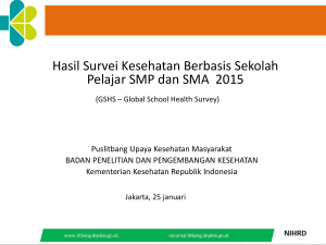 Hasil Survei Kesehatan Berbasis Sekolah Pelajar SMP dan SMA 2015