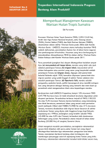 Memperkuat Manajemen Kawasan Warisan Hutan Tropis Sumatra