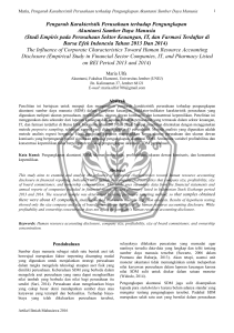 Pengaruh Karakteristik Perusahaan terhadap Pengungkapan