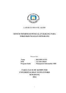 laporan proyek akhir sistem informasi penjualan barang pada toko