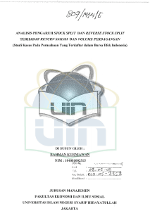 analisis pengaruh stock split dan reverse stock split terhadap return