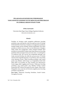 Pelaksanaan konseling Pernikahan Yang sensitif gender UntUk