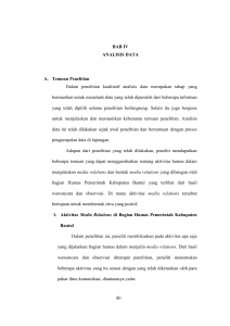 80 BAB IV ANALISIS DATA A. Temuan Penelitian Dalam penelitian