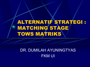 alternatif strategi : matching stage tows matriks