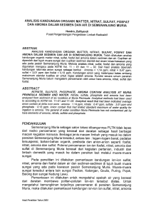 analisis kandungan organik matter, nitrat, sulfat, fosfat dan amonia