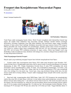 Freeport dan Kesejahteraan Masyarakat Papua