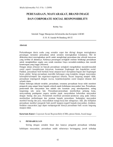 perusahaan, masyarakat, brand image dan corporate social