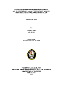 pengembangan permukiman berdasarkan aspek