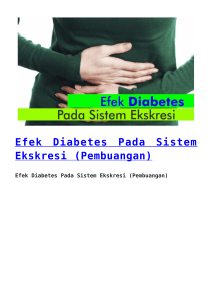 Efek Diabetes Pada Sistem Ekskresi (Pembuangan)