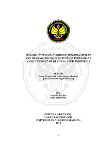 pengaruh stock splitterhadap abnormal return dan trading