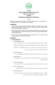 Fatwa MPU Aceh Nomor 5 Tahun 2010 tentang Pendangkalan
