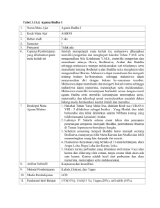Tabel 3.11.d. Agama Budha I 1. Nama Mata Ajar Agama Budha I 2