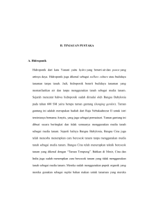 II. TINJAUAN PUSTAKA A. Hidroponik Hidroponik dari kata Yunani