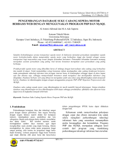 PENGEMBANGAN DATABASE SUKU CADANG SEPEDA MOTOR