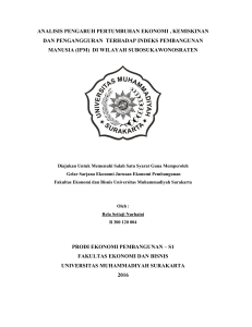 analisis pengaruh pertumbuhan ekonomi , kemiskinan dan