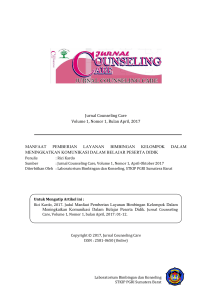 Jurnal Counseling Care Volume 1, Nomor 1, Bulan April, 2017