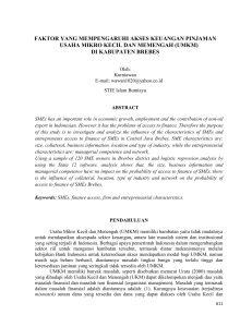 FAKTOR YANG MEMPENGARUHI AKSES KEUANGAN PINJAMAN