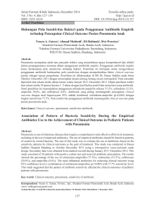 Hubungan Pola Sensitivitas Bakteri pada Penggunaan Antibiotik