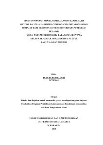 studi komparasi model pembelajaran kooperatif metode tai