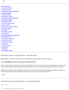 Pembimbing ke Dalam Teologia Sistematika