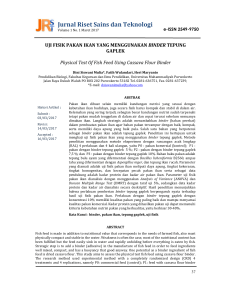 Jurnal Riset Sains dan Teknologi - Jurnal UMP