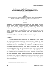 Studi Kritis Masyarakat Nelayan di Kabupaten Pati dan Rembang