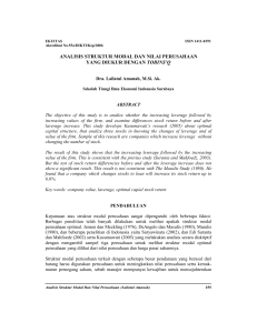 analisis struktur modal dan nilai perusahaan yang diukur dengan