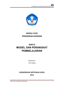 model dan perangkat pembelajaran