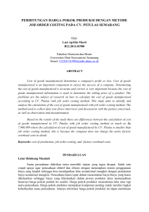 perhitungan harga pokok produksi dengan metode job order costing