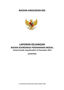 Laporan Keuangan BKPM T.A. 2014