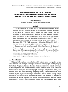 Pengembangan Multiple Intelligences Melalui Kegiatan Non