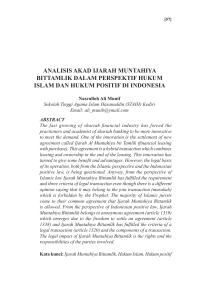 analisis akad ijarah muntahiya bittamlik dalam perspektif hukum