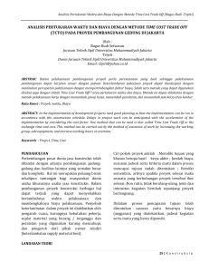 analisis pertukaran waktu dan biaya dengan metode time cost trade off