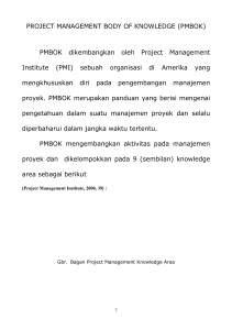 PROJECT MANAGEMENT BODY OF KNOWLEDGE (PMBOK)