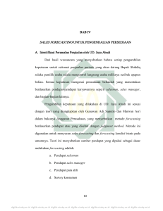 BAB IV SALES FORECASTING UNTUK PENGENDALIAN