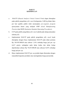 66 BAB VI KESIMPULAN a. HACCP (Hazard Analysis Critical