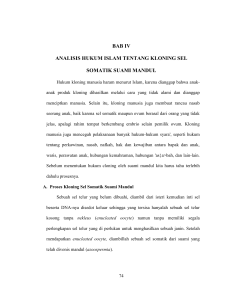 bab iv analisis hukum islam tentang kloning sel somatik suami mandul
