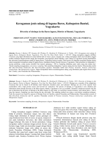 Keragaman jenis udang di laguna Baros, Kabupaten Bantul