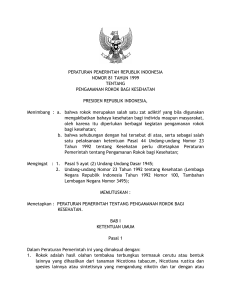 peraturan pemerintah republik indonesia nomor 81 tahun 1999