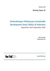 Perkembangan Pelaksanaan Sustainable Development Goals (SDGs)