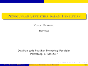 Penggunaan Statistika dalam Penelitian