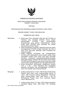 Perda Provinsi Jawa Timur Nomor 05 Tahun 2004 Tentang