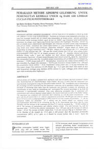 PEMAKAIAN METODE ADSORPSI GELEMBUNG - ANSN
