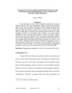 ANALISIS ATAS TINGKAT KEPATUHAN PENGUNGKAPAN CSR