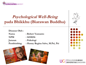Psychological Well-Being pada Bhikkhu (Biarawan Buddha)